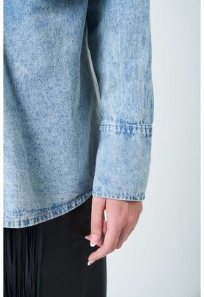 Camisa Perseus Para Mujer Oversized Camisa Perseus Para Mujer Oversized Azul Claro L VÉLEZ