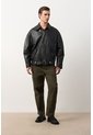 Chaqueta Bomber Oversized De Cuero Para Hombre Tierra Chaqueta Bomber Oversized De Cuero Para Hombre Tierra Cafe M VÉLEZ de Vélez