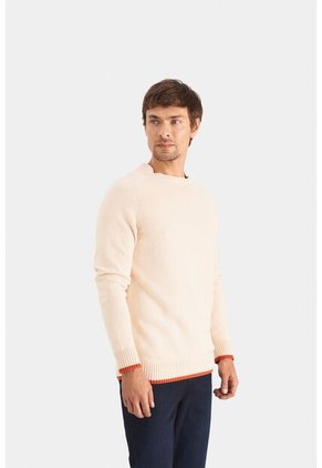 Sweater Tejido Corvus De Algodón Para Hombre Detalles En Contraste Sweater Tejido Corvus De Algodón Para Hombre Detalles En Contraste Crema L Vélez