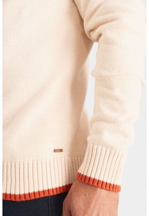 Sweater Tejido Corvus De Algodón Para Hombre Detalles En Contraste Sweater Tejido Corvus De Algodón Para Hombre Detalles En Contraste Crema L Vélez