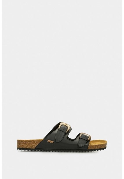 Sandalia Plana Pilos De Cuero Para Mujer Suela Corcho Sandalia Plana Pilos De Cuero Para Mujer Suela Corcho Negro 40 VÉLEZ