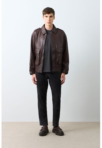 Chaqueta Bomber De Cuero Para Hombre Meridian Chaqueta Bomber De Cuero Para Hombre Meridian Cafe S VÉLEZ Vélez