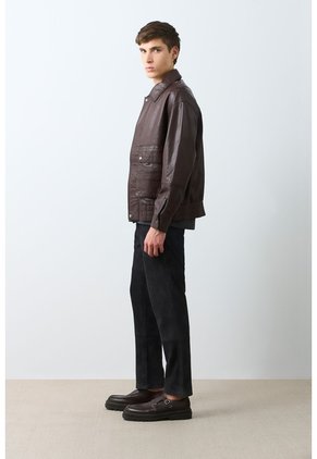 Chaqueta Bomber De Cuero Para Hombre Meridian Chaqueta Bomber De Cuero Para Hombre Meridian Cafe S VÉLEZ