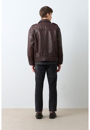 Chaqueta Bomber De Cuero Para Hombre Meridian Chaqueta Bomber De Cuero Para Hombre Meridian Cafe S VÉLEZ