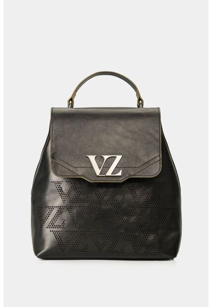 Morral Goji De Cuero Para Mujer Monograma VZ Morral Goji De Cuero Para Mujer Monograma VZ Negro Vélez