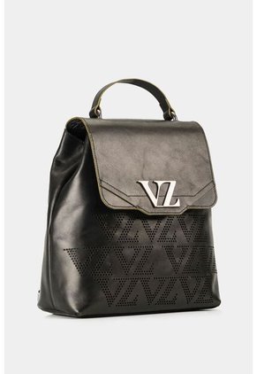 Morral Goji De Cuero Para Mujer Monograma VZ Morral Goji De Cuero Para Mujer Monograma VZ Negro Vélez