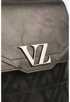 Morral Goji De Cuero Para Mujer Monograma VZ Morral Goji De Cuero Para Mujer Monograma VZ Negro Vélez