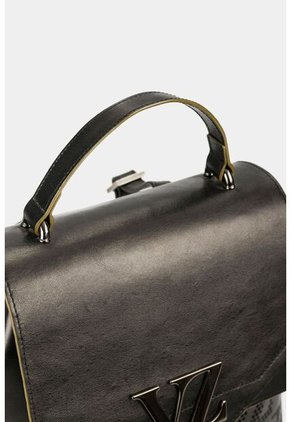 Morral Goji De Cuero Para Mujer Monograma VZ Morral Goji De Cuero Para Mujer Monograma VZ Negro Vélez