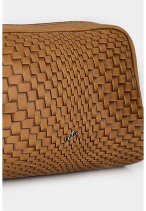 Cosmetiquera Hanzel De Cuero Para Mujer Grabado Placa Trenza Cosmetiquera Hanzel De Cuero Para Mujer Grabado Placa Trenza Miel VÉLEZ