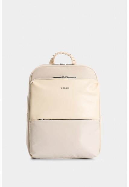 Morral Marfilo De Cuero Y Nylon Para Mujer Manija Trenzada Morral Marfilo De Cuero Y Nylon Para Mujer Manija Trenzada Blanco VÉLEZ
