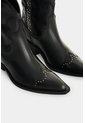 Botin Texano En Cuero Con Acabado Envejecido Para Mujer Taroa Botin Texano En Cuero Con Acabado Envejecido Para Mujer Taroa Negro 35 VÉLEZ de Vélez