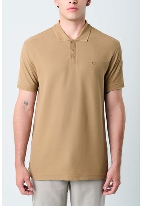 Polo Para Hombre Semi Fit Detalle Jacquard Polo Para Hombre Semi Fit Detalle Jacquard Tabaco L VÉLEZ