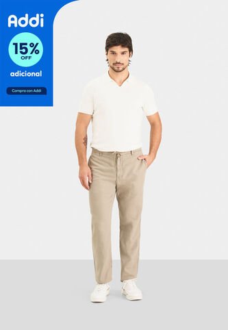 Pantalón Chino Regular Fit De Lino Para Hombre Casual Pantalón Chino Regular Fit De Lino Para Hombre Casual Arena 32 VÉLEZ Vélez