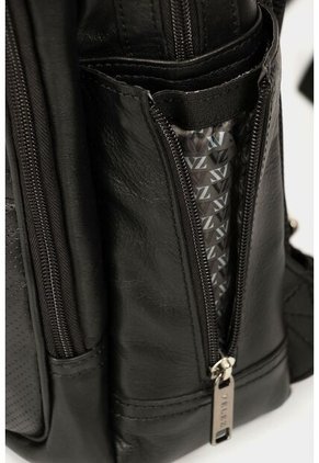 Morral Water Resistant De Cuero Liso Para Hombre Multifuncional Negro