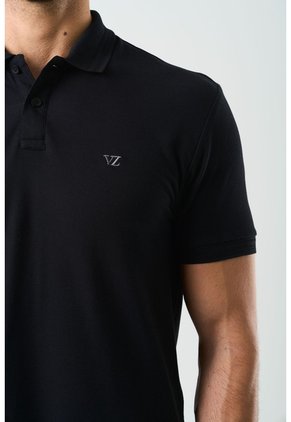 Polo Manga Corta Essential Para Hombre Textura Polo Manga Corta Essential Para Hombre Textura Negro L VÉLEZ