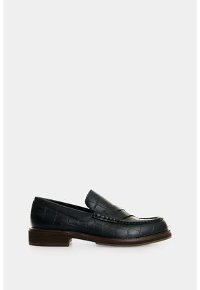 Mocasines En Cuero Croco Para Mujer Mocasines En Cuero Croco Para Mujer Negro 41 VÉLEZ