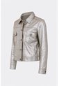 Chaqueta Trucker De Cuero Gamuzado Para Mujer Glass Chaqueta Trucker De Cuero Gamuzado Para Mujer Glass Plata M VÉLEZ de Vélez