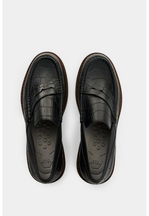 Mocasines En Cuero Croco Para Mujer Mocasines En Cuero Croco Para Mujer Negro 41 VÉLEZ