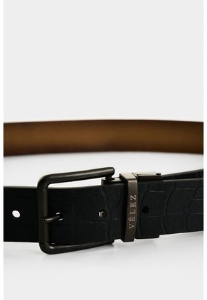 Cinturón Doble Faz Terra De Cuero Para Hombre Grabado Cinturón Doble Faz Terra De Cuero Para Hombre Grabado Negro 34 VÉLEZ