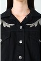 Chaqueta Trucker En Denim Y Cuero Para Mujer Soren Chaqueta Trucker En Denim Y Cuero Para Mujer Soren Negro M VÉLEZ de Vélez