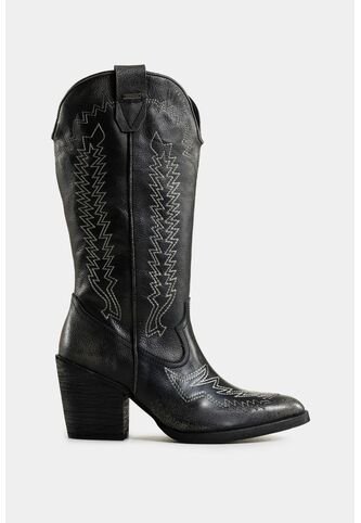Botas Texanas Riveros De Cuero Para Mujer Bordado Decorativo Botas Texanas Riveros De Cuero Para Mujer Bordado Decorativo Negro 37 VÉLEZ Vélez