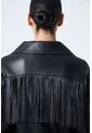 Chaqueta Lyra De Cuero Para Mujer Biker Flecos Chaqueta Lyra De Cuero Para Mujer Biker Flecos Negro M VÉLEZ de Vélez