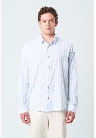 Camisa Elina Para Hombre Estampado A Rayas Camisa Elina Para Hombre Estampado A Rayas Azul Claro L VÉLEZ Vélez