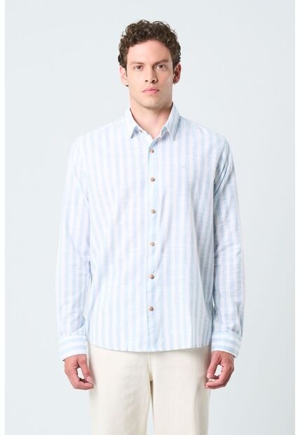 Camisa Elina Para Hombre Estampado A Rayas Camisa Elina Para Hombre Estampado A Rayas Azul Claro L VÉLEZ