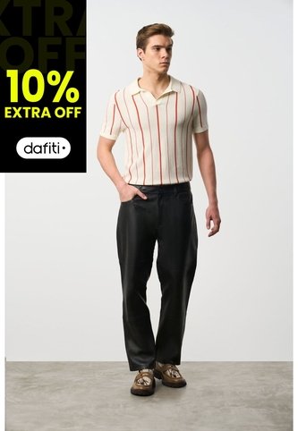 Pantalón Semi Fitted De Cuero Para Hombre Sole Pantalón Semi Fitted De Cuero Para Hombre Sole Negro 32 VÉLEZ Vélez