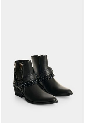 Botin En Cuero Con Acabado Desgastado Para Mujer Ocaso Botin En Cuero Con Acabado Desgastado Para Mujer Ocaso Negro 36 VÉLEZ