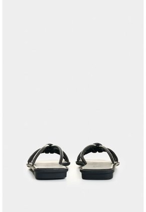 Sandalia Plana De Cuero Para Mujer Sole Sandalia Plana De Cuero Para Mujer Sole Negro 37 VÉLEZ