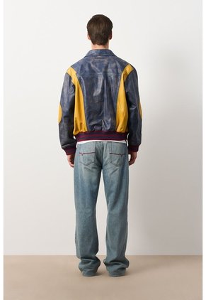 Chaqueta Bomber En Cuero Envejecido Para Hombre Chaqueta Bomber En Cuero Envejecido Para Hombre Multicolor XS VÉLEZ