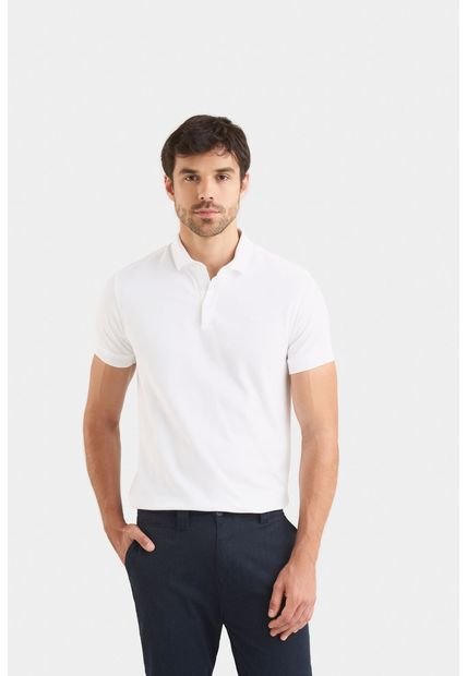 Polo Casual Algodón Pima Blanco