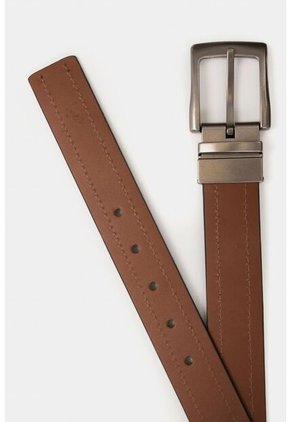 Cinturón Doble Faz Kafka De Cuero Para Hombre Hebilla Reversible Cinturón Doble Faz Kafka De Cuero Para Hombre Hebilla Reversible Miel 44 VÉLEZ