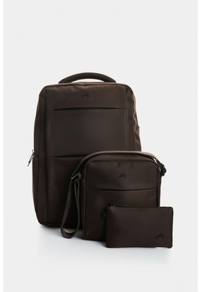 Morral Leo En Lona Y Cuero Para Hombre Multifuncional Morral Leo En Lona Y Cuero Para Hombre Multifuncional Cafe VÉLEZ