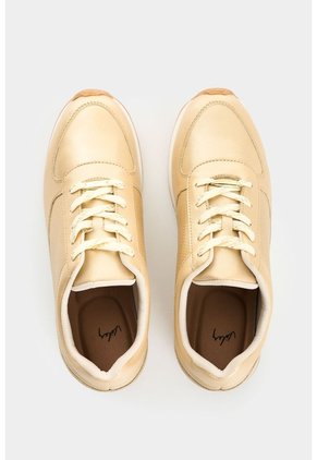Tenis De Cuero Con Detalle Grabado Para Mujer Tropical 2 Tenis De Cuero Con Detalle Grabado Para Mujer Tropical 2 Dorado 40 VÉLEZ