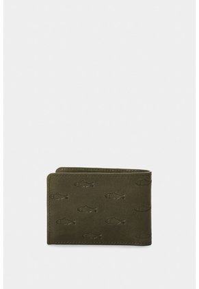Billetera De Cuero Grabado Para Hombre Hazel Billetera De Cuero Grabado Para Hombre Hazel Verde Oliva VÉLEZ