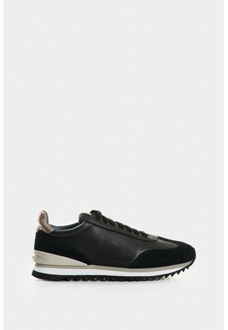Tenis De Cuero Y Folia Para Mujer Gem Tenis De Cuero Y Folia Para Mujer Gem Negro 39 VÉLEZ Vélez