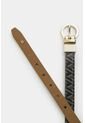 Cinturón Doble Faz De Cuero Para Mujer Monogram Cinturón Doble Faz De Cuero Para Mujer Monogram Negro M VÉLEZ de Vélez