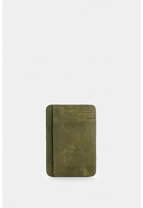 Porta Tarjetas Vértice De Cuero Para Hombre Detalle Rayas Porta Tarjetas Vértice De Cuero Para Hombre Detalle Rayas Verde Oliva VÉLEZ