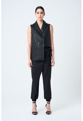 Pantalón Bolet En Tejido Plano Para Mujer Tipo Jogger Pantalón Bolet En Tejido Plano Para Mujer Tipo Jogger Negro 10 VÉLEZ Vélez