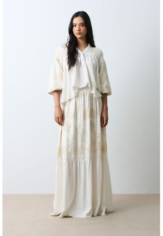 Falda Maxi Con Recogidos Para Mujer Bruma Falda Maxi Con Recogidos Para Mujer Bruma Crema 10 VÉLEZ Vélez