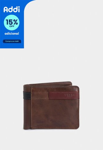 Billetera De Cuero Leather Contrastes Cafe Billetera De Cuero Leather Contrastes Cafe VÉLEZ Vélez