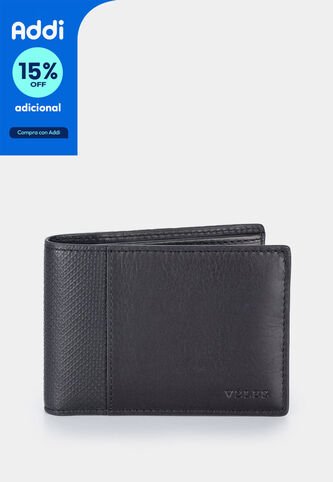 Billetera Draco De Cuero Para Hombre Mezcla De Texturas Billetera Draco De Cuero Para Hombre Mezcla De Texturas Negro VÉLEZ Vélez