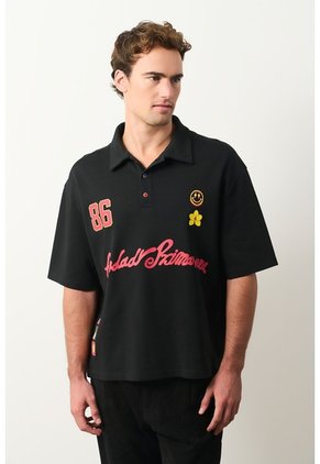 Polo Cropped En Algodón Para Hombre Primavera Polo Cropped En Algodón Para Hombre Primavera Negro XL VÉLEZ