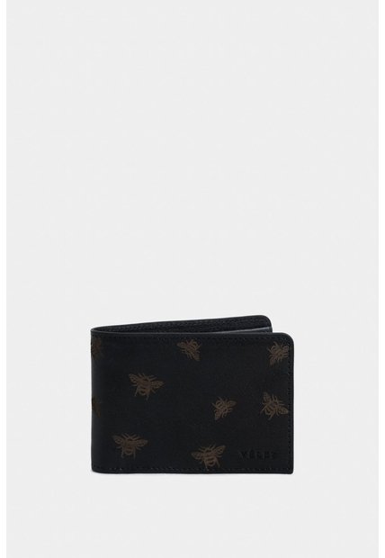 Billetera Hibiscus De Cuero Para Hombre Grabado Abeja Billetera Hibiscus De Cuero Para Hombre Grabado Abeja Negro VÉLEZ