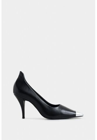 Tacones Cerrados Iris De Cuero Para Mujer Puntera Metálica Tacones Cerrados Iris De Cuero Para Mujer Puntera Metálica Negro 38 VÉLEZ Vélez