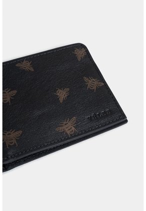 Billetera Hibiscus De Cuero Para Hombre Grabado Abeja Billetera Hibiscus De Cuero Para Hombre Grabado Abeja Negro VÉLEZ