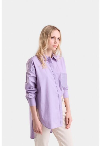 Camisa Iris En Tejido Plano Para Mujer Silueta Oversized Camisa Iris En Tejido Plano Para Mujer Silueta Oversized Lila XL Vélez