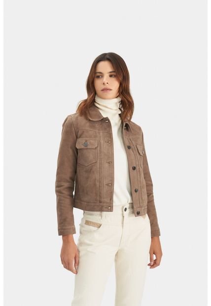 Chaqueta Mercury Tipo Trucker Para Mujer En Gamuza Chaqueta Mercury Tipo Trucker Para Mujer En Gamuza Tabaco XXL Vélez